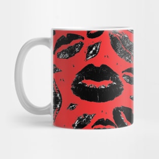 Kisses All Over (Black & Red) Mug